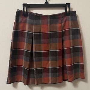 Urban Renewal Plaid Mini Skirt - Red and Brown